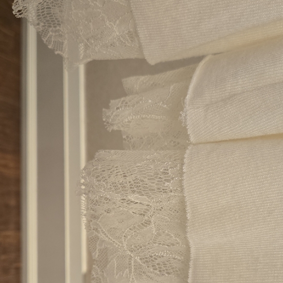 Cream Long Sleeve Top With Lace Detail - Picture 2 of 4